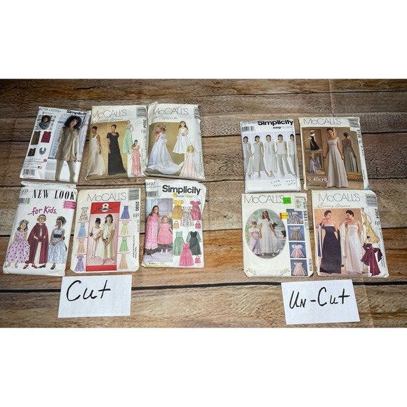 Mcalls & Simplicity & New Look Other - Formal Dress Patterns Vint. Lot Of 10 Adult & Children's Size Girls 3- Womens 24